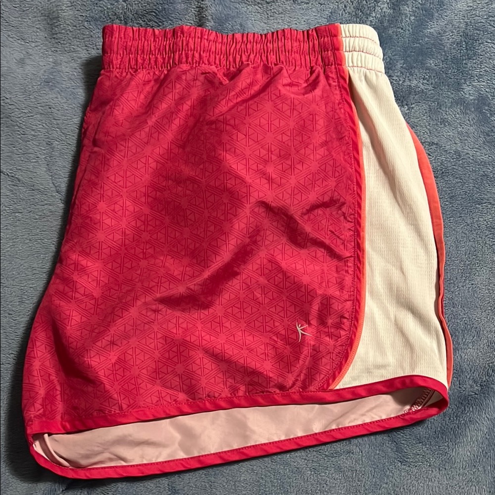 Women's Pink and Cream Athletic Shorts